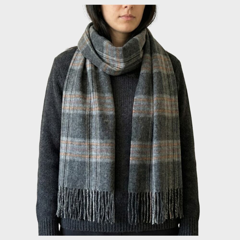 A New Day Womens Rectangle Scarf 21" x 72" Gray Plaid